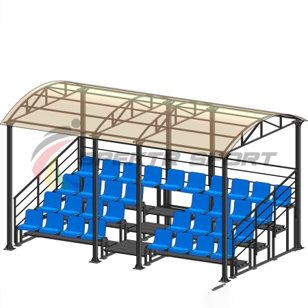 Купить Трибуна для зрителей 4 ряда на 34 места с навесом и перилами в Талице 